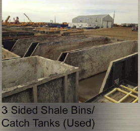 20ft x 4ft 3-sided shale bin / catch tank (Used)